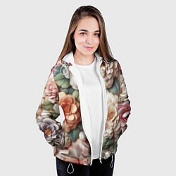 Куртка с капюшоном женская Текстурный фон в пастельных тонах, цвет: 3D-белый — фото 2