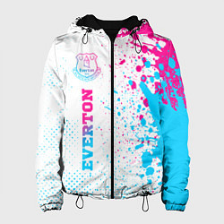 Куртка с капюшоном женская Everton neon gradient style по-вертикали, цвет: 3D-черный