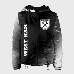 Куртка с капюшоном женская West Ham sport на темном фоне вертикально, цвет: 3D-черный