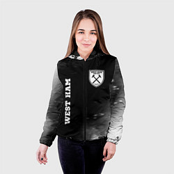 Куртка с капюшоном женская West Ham sport на темном фоне вертикально, цвет: 3D-черный — фото 2