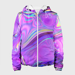 Куртка с капюшоном женская Неоновый розовый бензин, цвет: 3D-белый