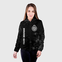 Куртка с капюшоном женская Club Brugge sport на темном фоне вертикально, цвет: 3D-черный — фото 2