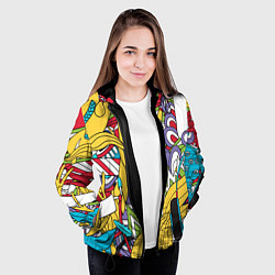 Куртка с капюшоном женская Летние мотивы, цвет: 3D-черный — фото 2