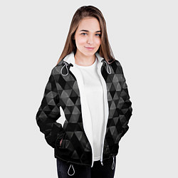 Куртка с капюшоном женская Серые треугольники, цвет: 3D-белый — фото 2