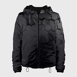 Куртка с капюшоном женская Камуфляж черных плит, цвет: 3D-черный