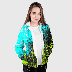 Куртка с капюшоном женская Брызги красок с геометрией, цвет: 3D-белый — фото 2