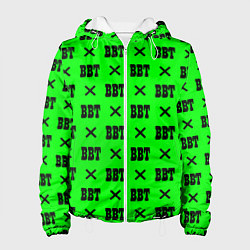 Куртка с капюшоном женская BBT logo green steel, цвет: 3D-белый