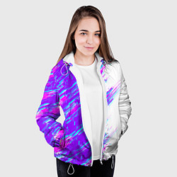 Куртка с капюшоном женская Neon glitch, цвет: 3D-белый — фото 2