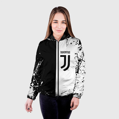 Женская куртка Juventus краски текстура спорт / 3D-Черный – фото 4