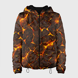 Куртка с капюшоном женская Элементаль магмы текстура, цвет: 3D-черный