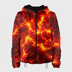 Куртка с капюшоном женская Текстура огня, цвет: 3D-черный