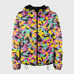 Женская куртка Пиксельный камуфляжный паттерн в неоновых цветах