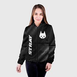 Куртка с капюшоном женская Stray metal game lines, цвет: 3D-черный — фото 2