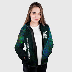 Куртка с капюшоном женская Tokyo Ghoul glitch blue, цвет: 3D-черный — фото 2
