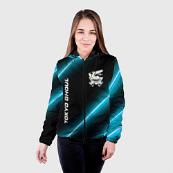 Куртка с капюшоном женская Tokyo Ghoul неоновые лампы, цвет: 3D-черный — фото 2