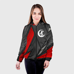 Куртка с капюшоном женская Angels of Death red lines, цвет: 3D-черный — фото 2