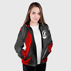 Куртка с капюшоном женская Angels of Death red lines, цвет: 3D-черный — фото 2