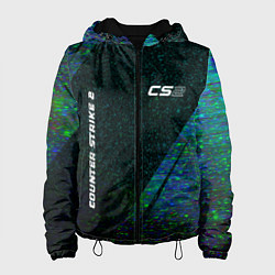 Куртка с капюшоном женская Counter Strike 2 glitch blue, цвет: 3D-черный