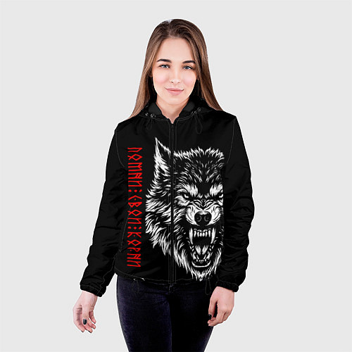 Женская куртка Волк - помни свои корни / 3D-Черный – фото 4
