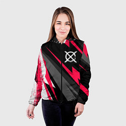Куртка с капюшоном женская CreepyPasta electro lines, цвет: 3D-черный — фото 2