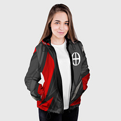 Куртка с капюшоном женская Blue Exorcist red lines, цвет: 3D-черный — фото 2