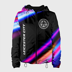 Куртка с капюшоном женская Leicester City speed game lights, цвет: 3D-черный