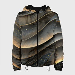 Куртка с капюшоном женская Лакшери текстура с узорами, цвет: 3D-черный
