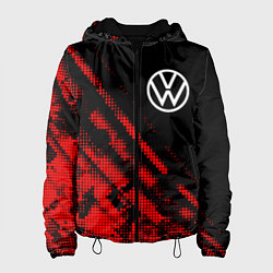 Куртка с капюшоном женская Volkswagen sport grunge, цвет: 3D-черный