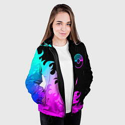 Куртка с капюшоном женская Pokemon неоновый огонь, цвет: 3D-черный — фото 2