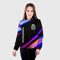 Куртка с капюшоном женская Nickelback neon rock lights, цвет: 3D-черный — фото 2