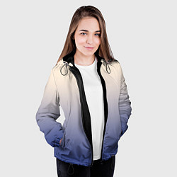 Куртка с капюшоном женская Градиент бежевый в синий, цвет: 3D-черный — фото 2