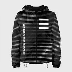 Куртка с капюшоном женская OneRepublic metal rock lines, цвет: 3D-черный
