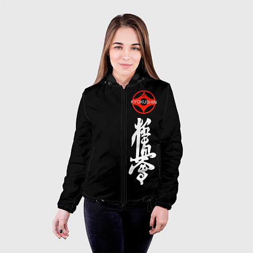 Женская куртка Карате кёкусин логотип / 3D-Черный – фото 4