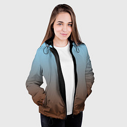 Куртка с капюшоном женская Текстура градиент, цвет: 3D-черный — фото 2