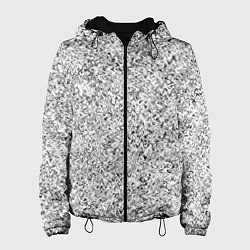 Куртка с капюшоном женская Серебряная абстракция, цвет: 3D-черный