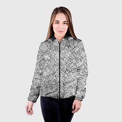 Куртка с капюшоном женская Серебряная абстракция, цвет: 3D-черный — фото 2