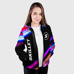 Куртка с капюшоном женская Skillet neon rock lights, цвет: 3D-черный — фото 2