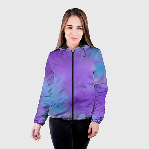 Женская куртка Фиолетовый космический туман / 3D-Черный – фото 4