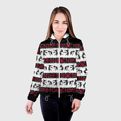 Куртка с капюшоном женская Кокопелли индейцев хайда, цвет: 3D-белый — фото 2