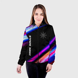Куртка с капюшоном женская Dark Souls speed game lights, цвет: 3D-черный — фото 2