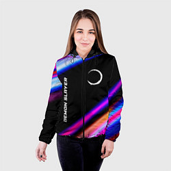 Куртка с капюшоном женская Demon Slayer speed anime lights, цвет: 3D-черный — фото 2