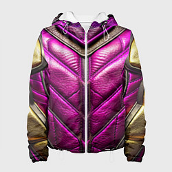 Куртка с капюшоном женская Текстурная кожа в космическом стиле, цвет: 3D-белый