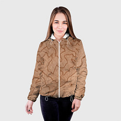 Куртка с капюшоном женская Старая карта неизвестного мира, цвет: 3D-белый — фото 2