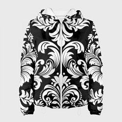 Куртка с капюшоном женская Дамасский орнамент, цвет: 3D-белый