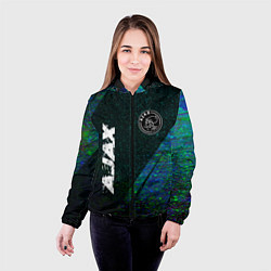 Куртка с капюшоном женская Ajax glitch blue, цвет: 3D-черный — фото 2