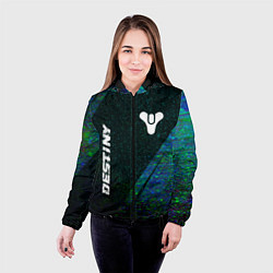 Куртка с капюшоном женская Destiny glitch blue, цвет: 3D-черный — фото 2