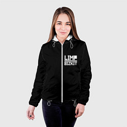 Куртка с капюшоном женская Lim Bizkit logo, цвет: 3D-белый — фото 2