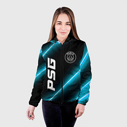 Куртка с капюшоном женская PSG неоновые лампы, цвет: 3D-черный — фото 2