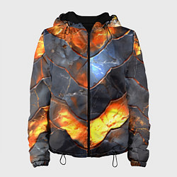 Куртка с капюшоном женская Горящая чешуя, цвет: 3D-черный
