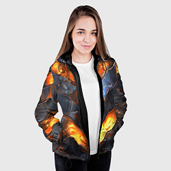 Куртка с капюшоном женская Горящая чешуя, цвет: 3D-черный — фото 2